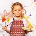 thumbnail image 3 of Red Christmas Reindeer Pattern Kids Aprons for Girls and Boys,Adjustable Neck Strap Toddler Aprons for Kids Cooking Baking, 3 of 7