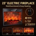 thumbnail image 5 of BOSHIRO 72 " Farmhouse Electric Fireplace with Mantel, White TV Stand for TVs Up to 80 Inch, Modern Entertainment Center Accent Furniture, Stacked Stone Surround, 23" Red Brick Fireplace Insert, 5 of 10