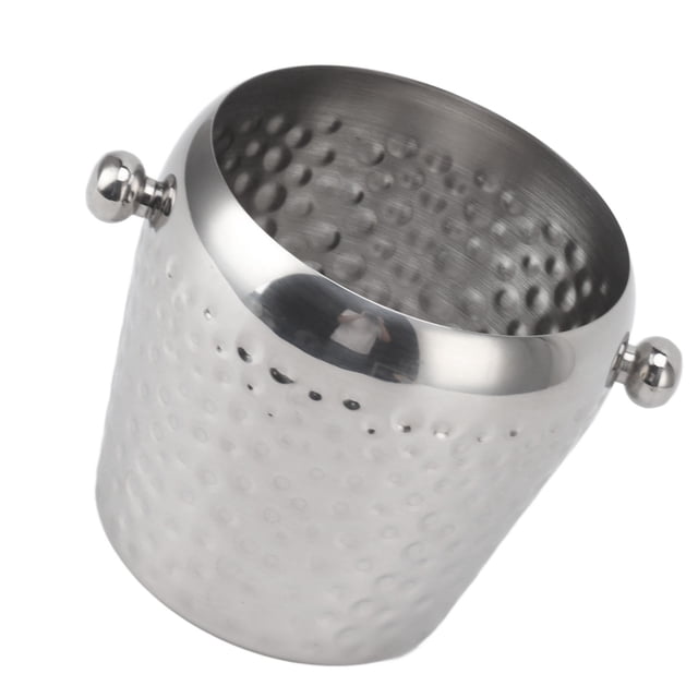 Cubo De Hielo De 1 Litro, Recipiente Congelado De Acero Inoxidable Multifuncional Con Cuerpo Engrosado Y Diseño De Doble Pared Para Vino, Champán, Cócteles