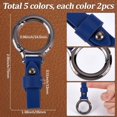 thumbnail image 2 of 10Pcs 5 Colors PU Leather Keychain Universal Key Fob Key Chain Gray Brown Blue Pendant Decorations Keychains with Black Alloy Rings Clasp for Keys Chains Purse DIY Crafts Men Accessories Gunmetal, 2 of 4