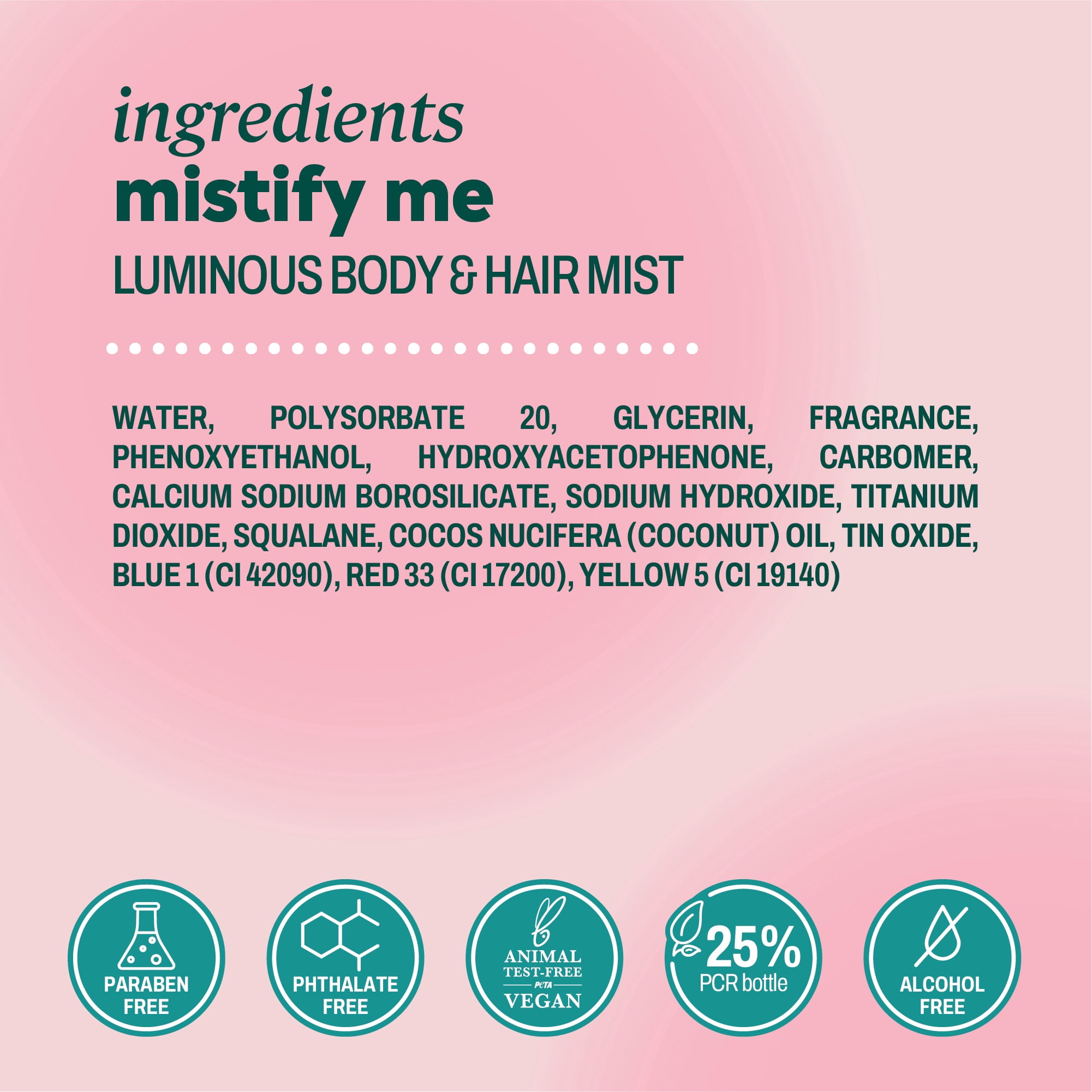 Onyx Professional Mistify Me Luminous Body and Hair Mist, Coconut and Vanilla, 6.5 fl oz.