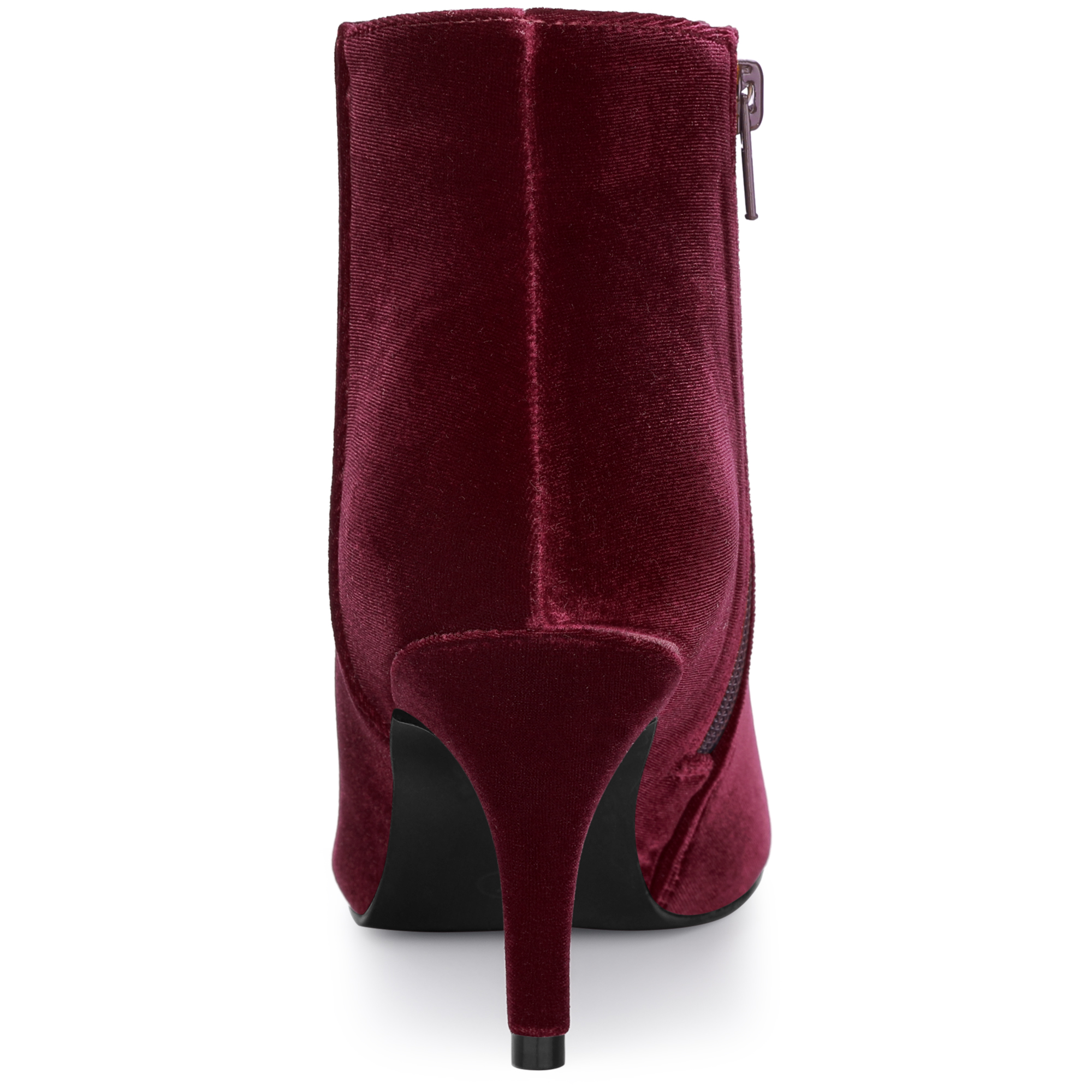 DARING DIVA Women's Pointy Toe Stiletto Heels Ankle Boots Burgundy US 7