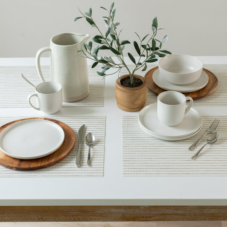 Mainstays Ciclo Woven Vinyl Table Placemat Vanilla 13