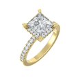 thumbnail image 2 of ARAIYA FINE JEWELRY 10K Yellow Gold Princess and Round Shape Lab Grown Diamond Prong-Set Engagement Ring Size 8 (2 cttw, D-F Color, VS Clarity), 2 of 6