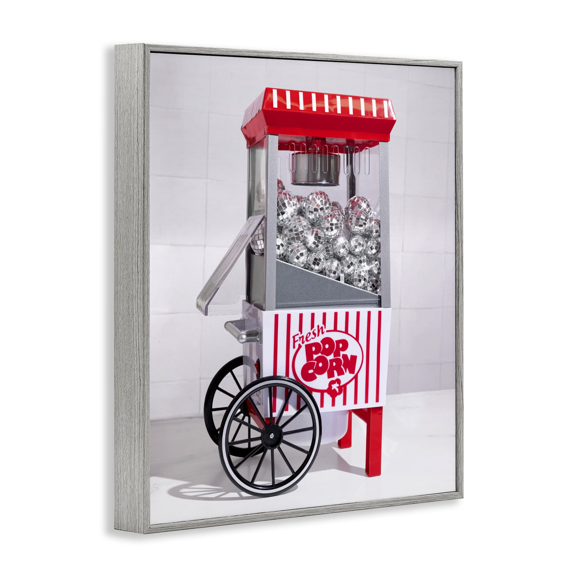Stupell Industries Fun Disco Popcorn Machine Gray Framed Giclee Art, design by LISH Creative