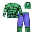 thumbnail image 1 of Traje de músculos de los Vengadores para niños, traje de hulk de manga larga para Halloween de Marvel, 1 of 5