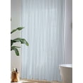 Blue White Stripe Pattern Sheer Curtains 108 Inch Long 1 Panel Simple ...