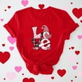 thumbnail image 1 of Meichang T-Shirts pour Femmes Chemise de la Saint-Valentin Manches Courtes T-Shirts Graphiques Cœur d'Amour T-Shirts de Vacances Hauts de la Saint-Valentin Manches Courtes Col Rond Blouses, 1 of 6