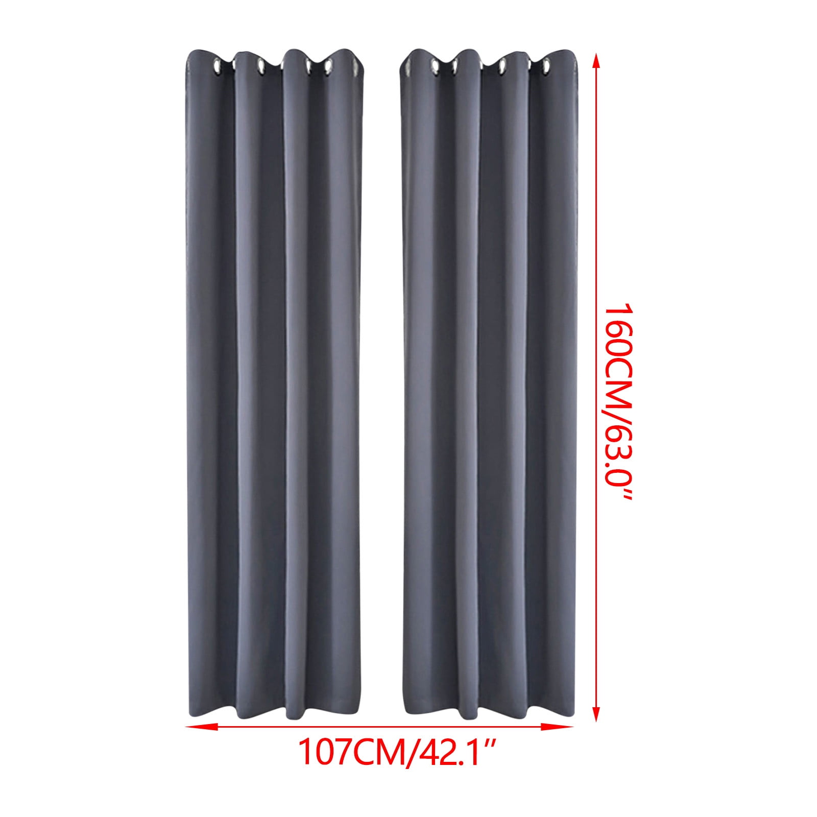 Blackout Curtains 52 x 84 inches Long Dark Gray Curtains Set of 2 Panels Thermal Insulated Room Darkening Curtains for Bedroom