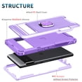 thumbnail image 5 of SaniMore for Google Pixel 6 Pro 6.7" Magnetic Case, Rugged PC & TPU Bumpers with Car Mount & Ring Kickstand Heavy Duty Full Body Protective Case for Google 6 Pro Women Men, Purple, 5 of 9