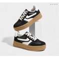 thumbnail image 5 of LUCKY STEP Classic Platform Sneakers Fashion Retro Casual Shoes,Black/White,Womens, 5 of 6
