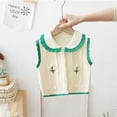 thumbnail image 6 of Esaierr Toddler Little Girls Knitted Vest Sweater Sleeveless Jacket Button down Spring Autumn Cardigan Waistcoat Vest Coats for Kids 1-6T, 6 of 9