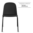thumbnail image 6 of Set of 2 Stackable Dining Kitchen Chairs Plastic Armless Side with Back Curved Round Shape Chrome Metal Legs Indoor Outdoor Patio Black, 6 of 17