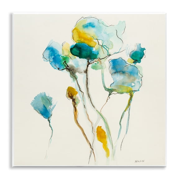 Stupell Industries Abstract Watercolor Blooms Abstract Painting Unframed Art Print Wall Art, 12 x 12