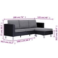 thumbnail image 4 of vidaXL 3-Seater Sofa with Cushions Black Faux Leather, 4 of 5