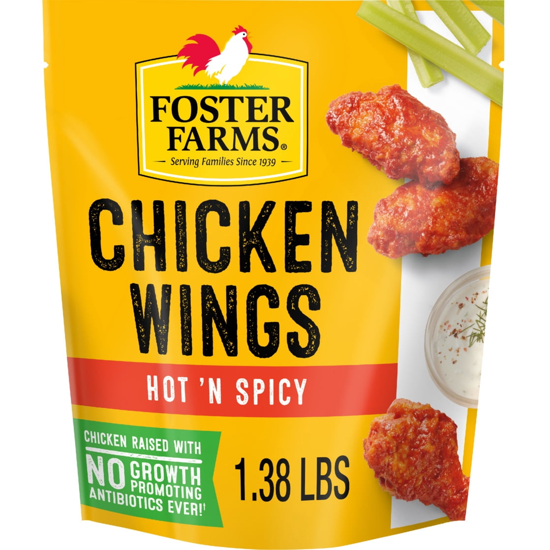 Foster Farms Hot 'N Spicy Chicken Wings, 22 oz (Frozen)