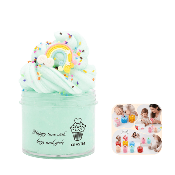 Cloud Slime Kit, DIY Stress Relief Toy with Cute Slime Fun Charms, for Kids Party Favors, Girls Boys Birthday Gift