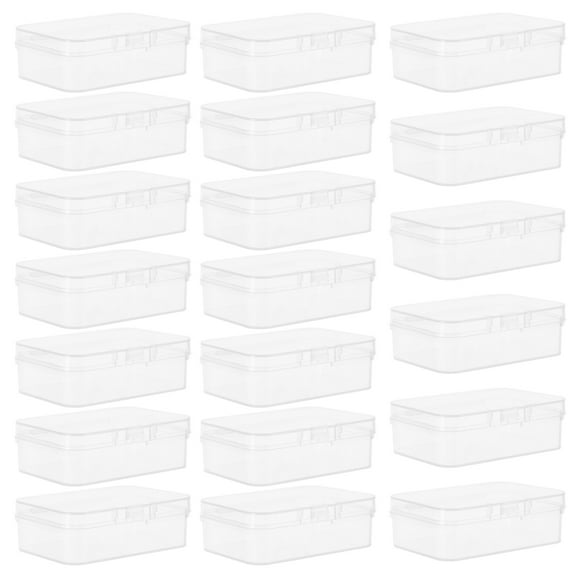 WHAMVOX Transparent Plastic Storage Containers with Lids for Small Items Beads Jewelry Business Cards Crafts 20pcs