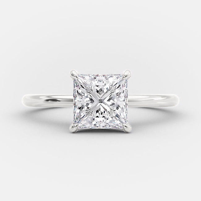 solitaire jewels 1CT Princess Cut Moissanite Solitaire Engagement Ring For Women, 10K White Gold