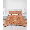 thumbnail image 3 of Boho Orange Twin Size Down Alternative Comforter, Lightweight Comforter Quilt Bedding Set with Pillow Shams Country Style Bohemian Floral Retro Tribal All Seasons Bed Comforter Duvet Insert 68"x86", 3 of 7