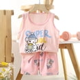 thumbnail image 2 of enyan Toddler Boy Summer Clothes Outfits Kids Cotton Short Sleeve Shirt Shorts Set Toddler Boys Clothes Pink,7-8 Years, 2 of 7