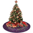 thumbnail image 4 of Mardi Gras Purple Gold Fleur De Lis Christmas Tree Skirt Gorgeous for Xmas Party Ornaments Decoration Accessory 36", 4 of 5