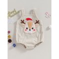 thumbnail image 2 of Wassery Baby Boys Girls Corduroy Bodysuits Infant Christmas Clothes Elk Embroidery Sleeveless Straps Romper Newborn Fall Jumpsuits Playsuit 0-18M, 2 of 8