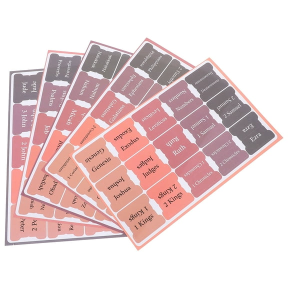 5 Sheets Book Tabs Bible Index Stickers for Cover Case Women Tags Study