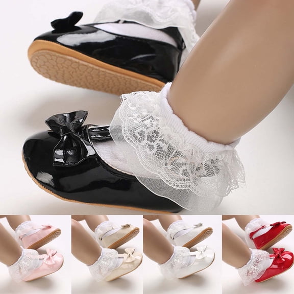 THDHVS Toddler Girl Dress Shoes,Shoes for Girls,Summer Toddler Everything Casual Breathable Bow Buckle Rubber Sole Non-slip Soft Soled Toddler Leather Shoes Toddler Shoes Pink 6-9 Months