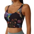 thumbnail image 2 of Goofa Humming Bird Printed Sports Bras for Women, High Impact Running Bra Workout Crop Tank Tops Longline Sports Bra Push up-, 2 of 9