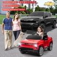 thumbnail image 2 of iRerts Red 12V Electric Ride on Car, Licensed Chevrolet Silverado EV Ride on Truck Toys with Remote Control, Battery Powered Kids Electric Cars Vehicles with Bluetooth/Music/USB/MP3 Ports/LED Lights, 2 of 8