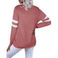 thumbnail image 3 of Womens Casual Sweatshirts Color Block Long Sleeve Sweaters Buttons Henley, 3 of 5