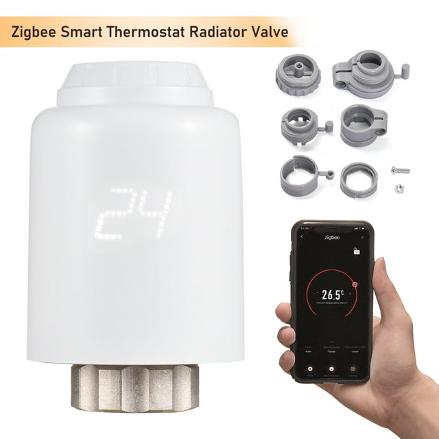 Thermostat ZigBee Thermostatic Radiator Valve Programmable Smart Radiator Thermostat APP Control Voice Control Compatible with Alexa Assistant Window Opened Detection Anti