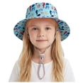 thumbnail image 5 of Toddler Boys Girls Bucket Hat Summer Wide Brim Outdoor Sun Hat For Toddler Baby Kids Fishing Hat UPF 50+ Breathable Sun Hat Beach Hat Gibobby,6-10 Years,Light Blue, 5 of 5