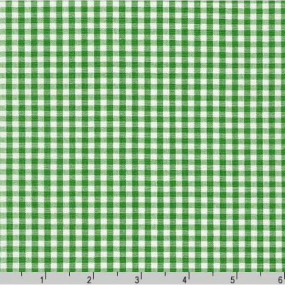 Cotton Carolina Gingham 1/8" Checks Checkered Plaid Patterned Kelly Green Cotton Fabric Print by the Yard (P-5689-28KELLY)