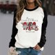 thumbnail image 1 of Pntutb Blusa de manga larga con estampado de Merry Chriasmas y bloque de color con cuello redondo para mujer Pntutb Pntutb-2982, 1 of 4