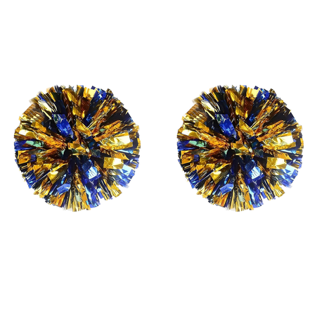 YOUHO Cheerleading Pom Poms with Baton Handle for Team Spirit Sports Dance Cheering Kids Adults(2 packs)