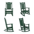 thumbnail image 2 of GARDEN Set of 4 Classic Adirondack Porch Outdoor Rocking Chairs Dark Green, 2 of 9