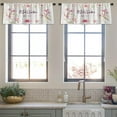 thumbnail image 3 of LALILO Kitchen Curtain Valance Green Vintage With Watercolor Rod Pocket Window Curtain 52"x 18" Set of 2, 3 of 5