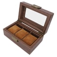 thumbnail image 3 of Wooden Watch Box, Watch Display Case Beautiful Vintage Pattern Right Size 3 Slots  For Watches, 3 of 8