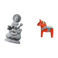 thumbnail image 5 of Dualoai Guan Yin Dala Horse Figurine Sculpture Feng Shui Collectible Female Buddha Dalecarlian Animal Ornament for Indoor Hallway Table Centerpieces Home Decor, 5 of 8
