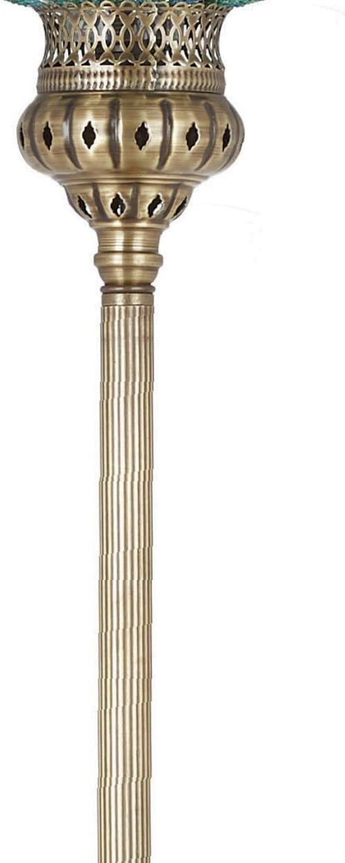 DEMMEX 10" Diameter Largest Mosaic Globe Turkish Floor Lamp, Handmade Moroccan Standing Lamp, Antique Brass Finish, 5.5 ft Tall (Multicolor)