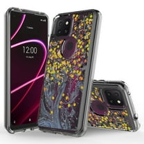 T-Mobile REVVL 5G Case, Rosebono Hybrid Bling Glitter Sparkle Epoxy Graphic Marble Colorful Silicone Skin Cover Armor Case for T-Mobile REVVL 5G (Dark Blue)