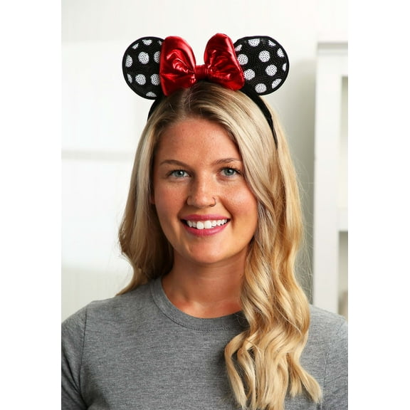 Minnie Mouse Polka Dot Sequined Ears Headband