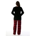 thumbnail image 2 of Just Love Plush Pajama Sets for Women (Black - Buffalo Plaid, Small), 2 of 2
