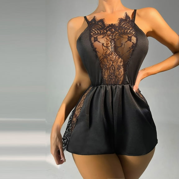 XWSHYW Womens Nightgowns Sexy V Neck Temptation Pajamas Set Fashion Solid Color Casual Sleepwear