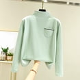 thumbnail image 2 of MeetoTime Hauts à Col Montant pour Femmes Automne Confortables Couleur Unie Manches Longues, 2 of 6