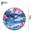 thumbnail image 2 of 10 Inch Wall Clock Battery Operated Silent Clock Decorative for Office, Kitchen, Outdoor, Living RoomTropical Leaves Floral Vintage Hawaiian Hibiscus Palm Leaf Flower Art, 2 of 4
