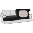 thumbnail image 1 of Fundas de cojín en T de terciopelo elástico, 2 piezas, fundas de cojín de sofá individuales para 2 cojines, fundas de cojines de asiento para sofá, fundas de cojines de asiento con bandas elásticas, GreyBlack2 Cojines de sofá, 1 of 5
