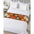 thumbnail image 5 of Xipuska Orange Pumpkin Bed Runners for Twin Size Bed, Decorative Bed Throws for Foot of Bed, Fall Thanksgiving Sunflower Autumn Leaf Bed Runner Sofa Throw Bedding Scarf Slipcover for Bedroom, 5 of 6